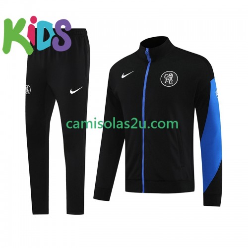 Chelsea Criança Casaco de Treino Conjunto Preto 2025/26 Chelsea Criança Casaco de Treino Conjunto Preto 2025/26